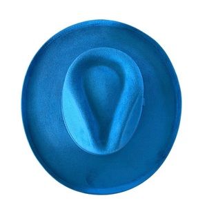 Vegan suede wide brim curl Fedora